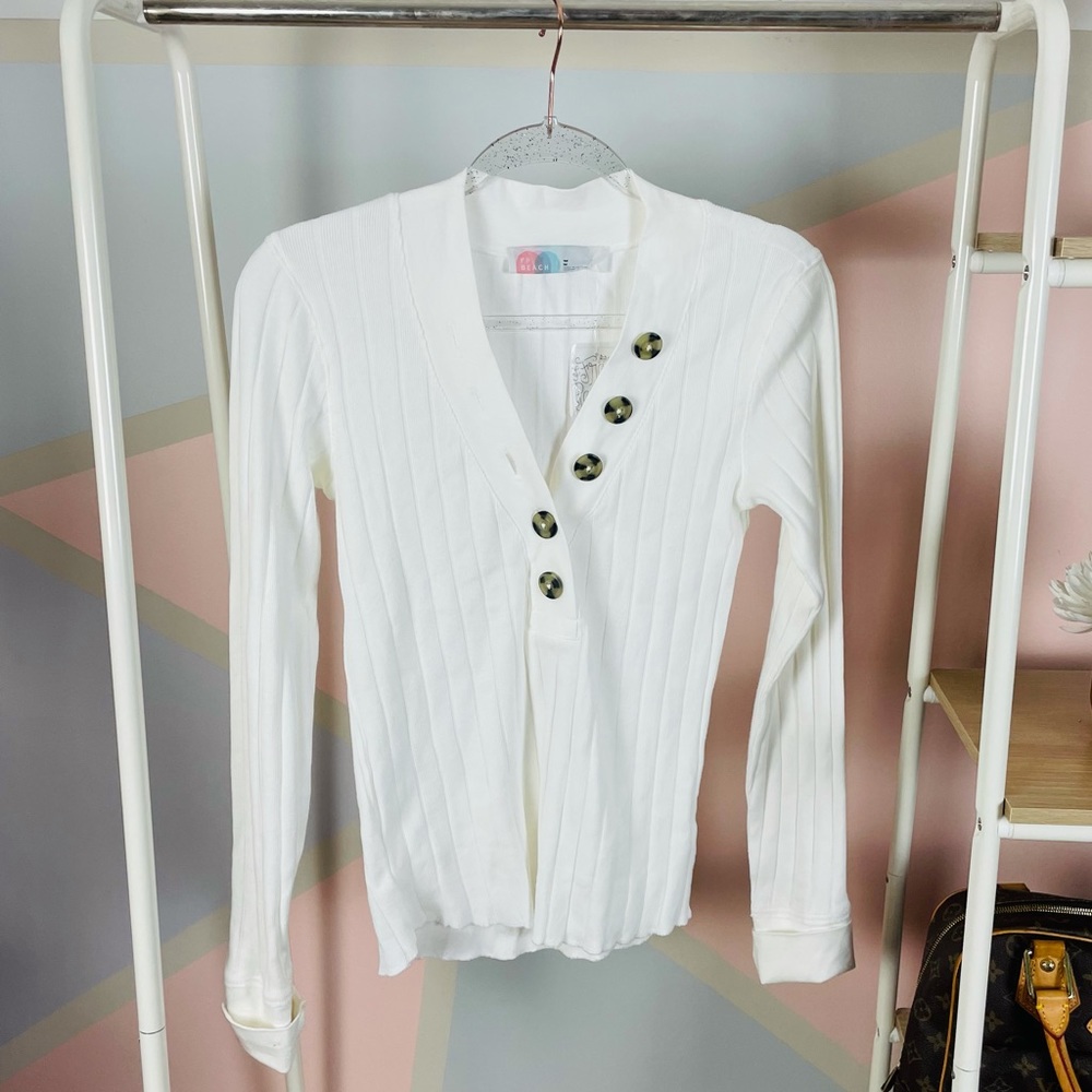 Free people  { beach } ribbed long sleeved shirt
